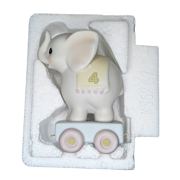 3 for $20 Precious Moments Elephant 4th Birthday Train Car 1985 w Original Box - Picture 4 of 5